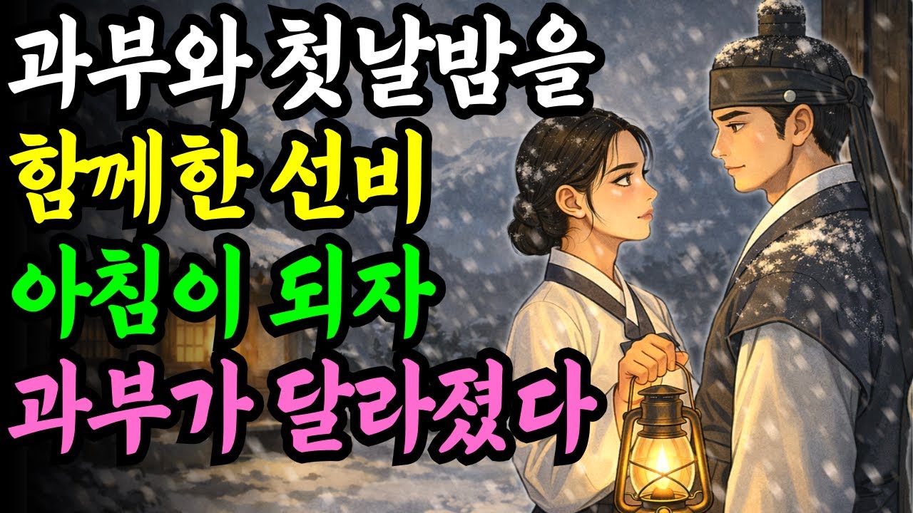 폭설에 과부와 하룻밤을 보낸 가난한 선비,다음날 아침...야담 옛날이야기 설화 전설 신화 민담