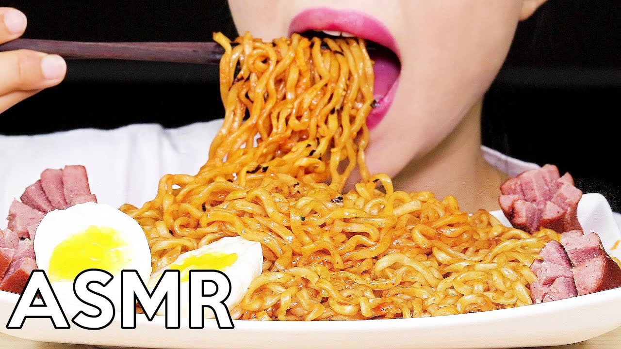 ASMR NUCLEAR FIRE NOODLES (Challenge) *messy* 핵불닭볶음면 리얼사운드 챌린지 먹방 Eating Sounds