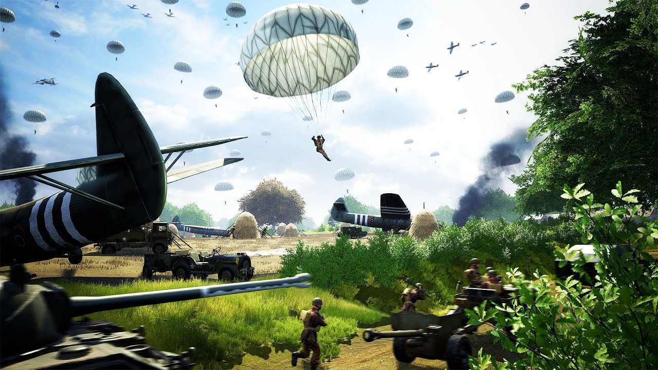 Realistic WWII PARATROOPER JUMP & Full Scale Invasion Forces | Post Scriptum Gameplay