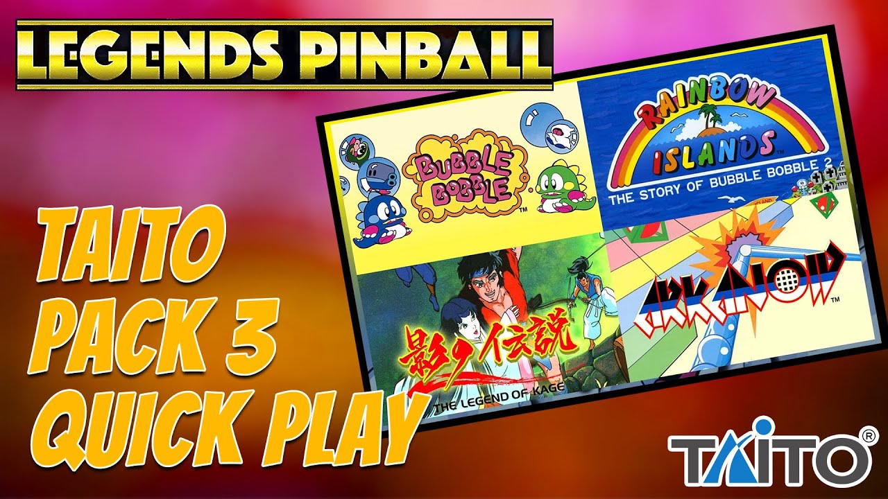 Taito Tables Pk 3 Legends Pinball First Look & Mini Review