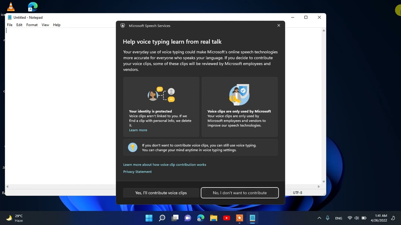 How to enable voice typing in windows 11 2020 two with screen reader visually impaired person