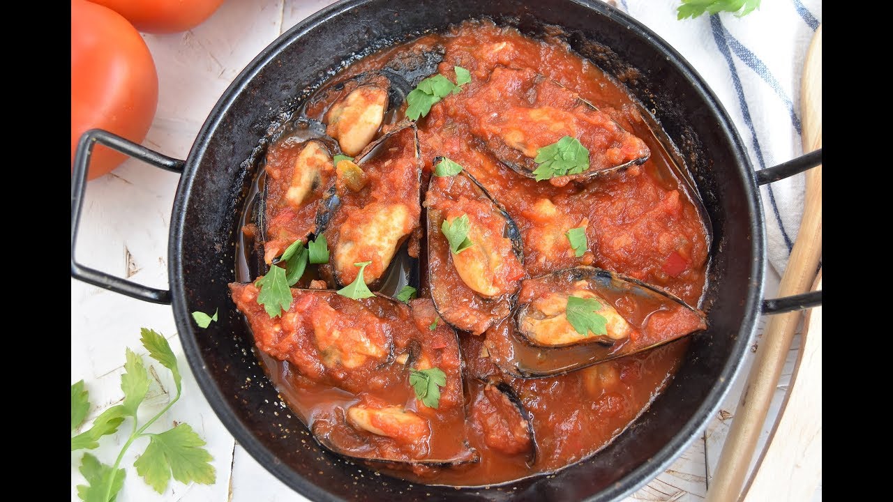 Mejillones con salsa de tomate BUENÍSIMOS!!!