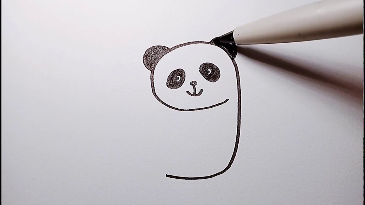 Number 9 draw a cute little panda, like to take away