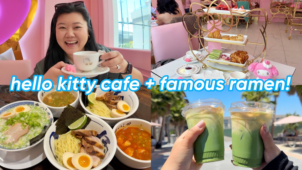 bay area food diaries 😋 (trying FAMOUS ramen 🍜, hello kitty cafe 😻, banana matcha 🍵🍌)