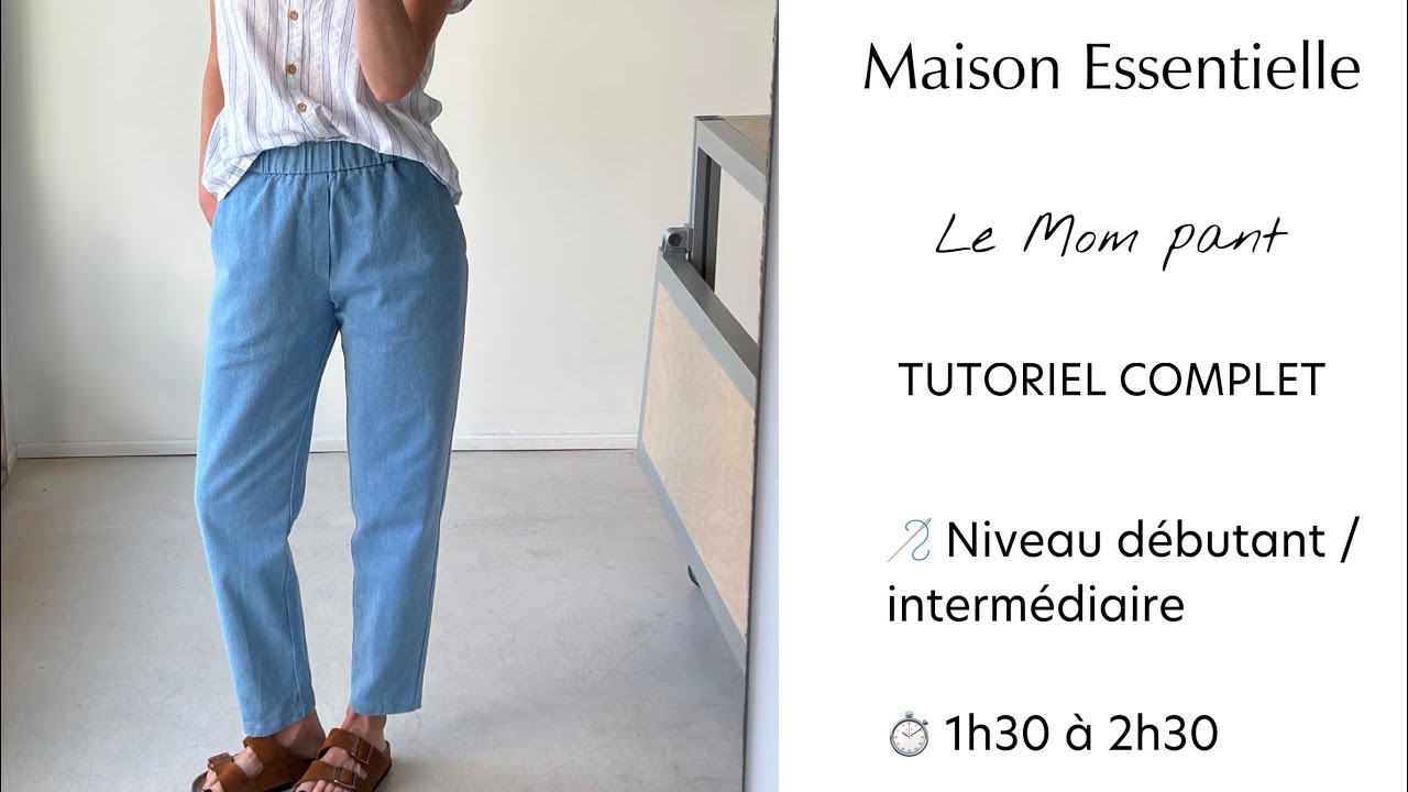 Coudre le mom pant (poches italiennes doubl&eacute;es ou poches prises en couture)