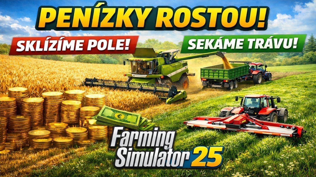 Penízky rostou! Sklízíme pole, sekáme trávu a makáme naplno | FS 25 #6