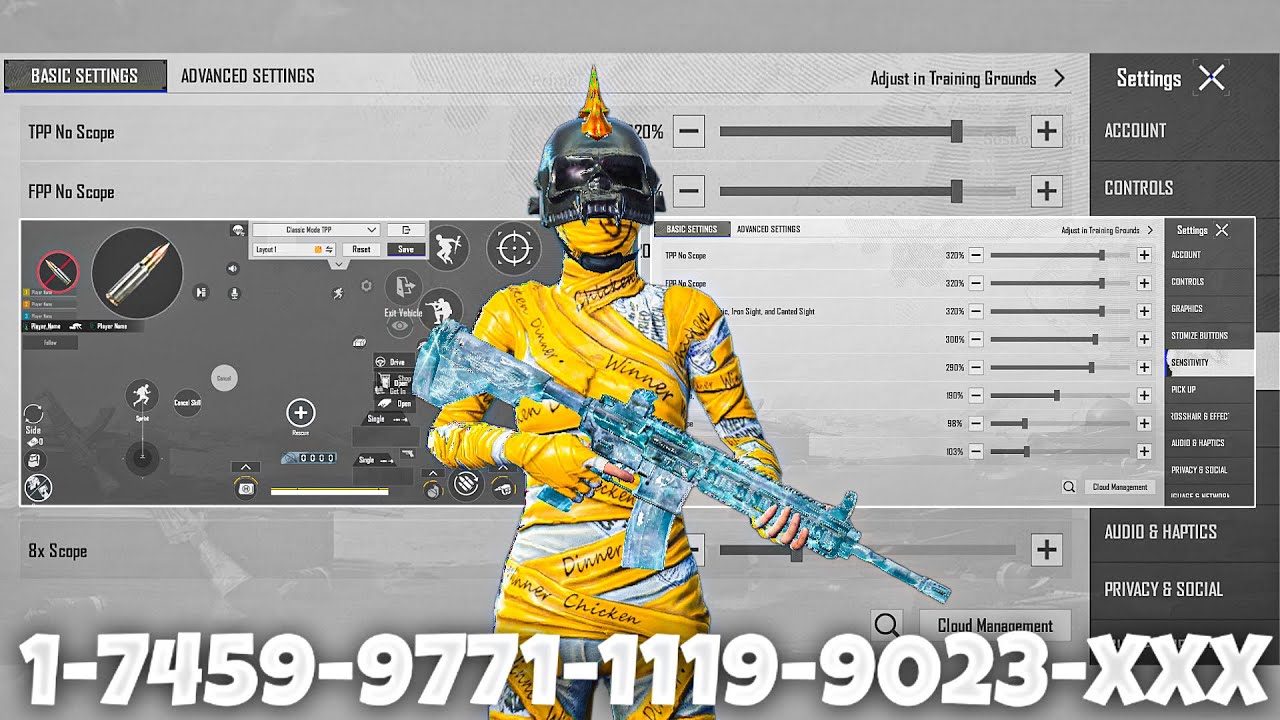 NEW UPDATE 4.4🔥BEST SENSITIVITY CODE + CONTROL SETTINGS BGMI/PUBG MOBILE