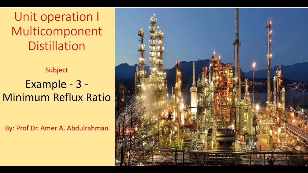 Unit operation I Multicomponent Distillation-Example - 3 - Minimum Reflux Ratio