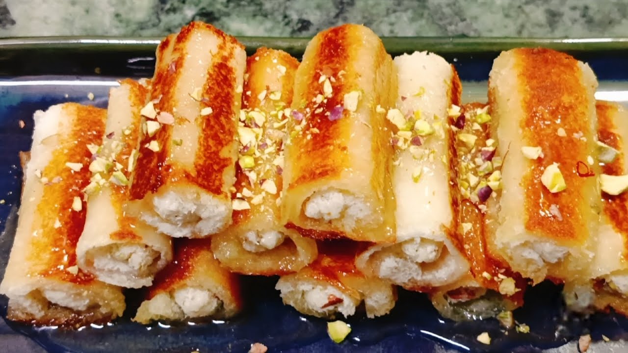 Coconut sweet roll recipe 😋 | Shahi tukda roll | trending recipe of shahi roll sweet #sweet #foryou 
