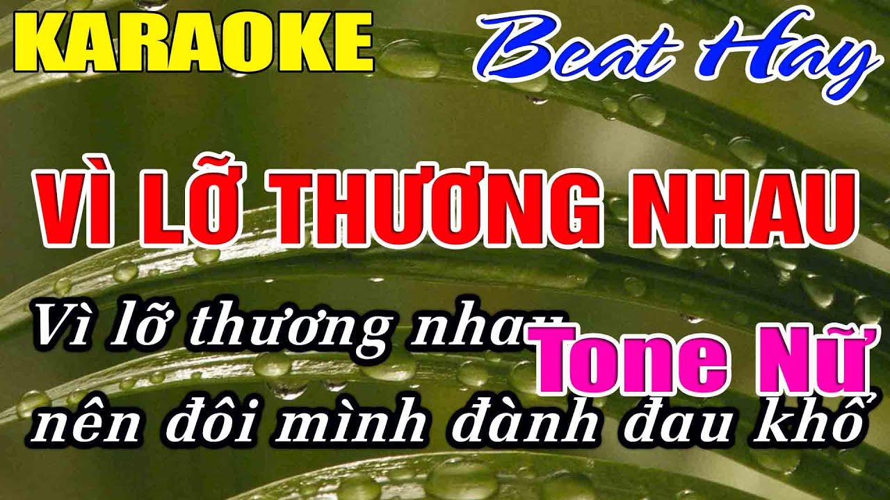 Vì Lỡ Thương Nhau Karaoke Tone Nữ Karaoke Hải Nhạc Sống 2026 - Beat Mới