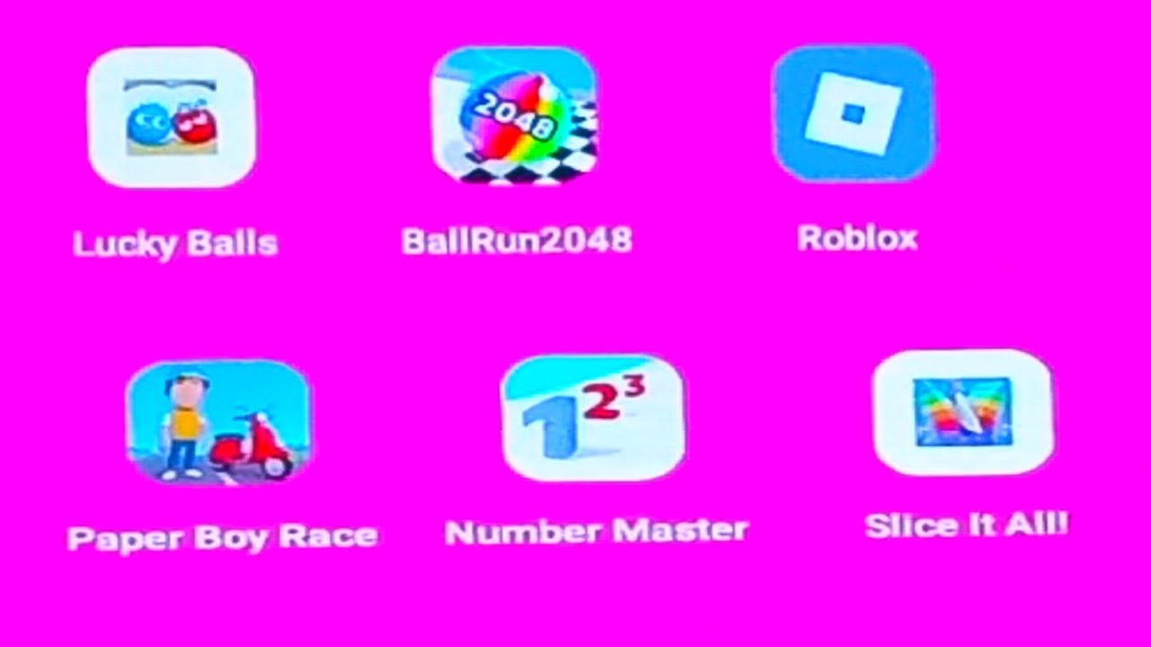Lucky balls,Ball Run 2048, Roblox, Paper Boy Race, Number Master, Slice It All 