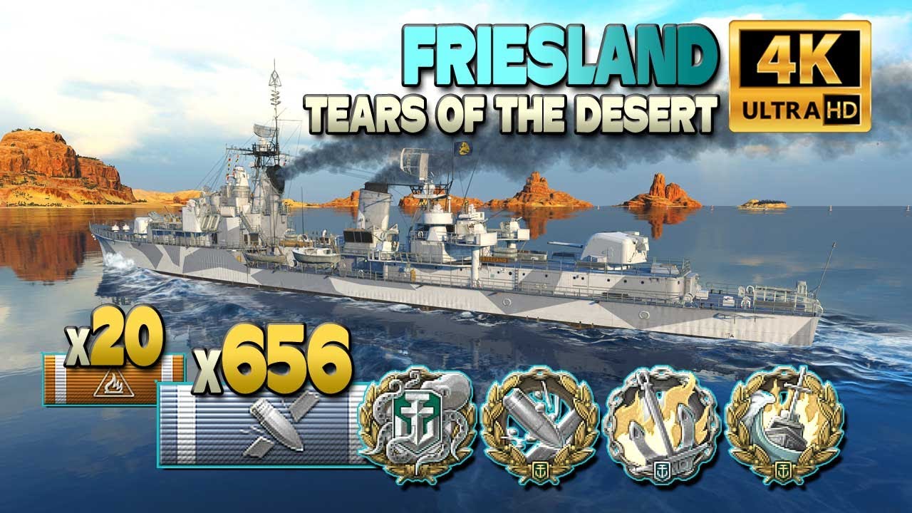 Destroyer Friesland on map Tears of the Desert, 248k damage - World of Warships