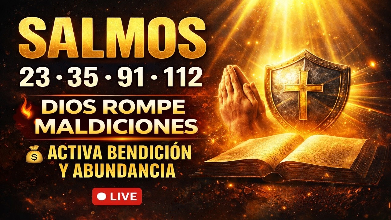 🔥 DIOS ROMPE CADENAS HOY | Salmos 23, 35, 91 y 112 para Protección, Milagros y Abundancia (EN VIVO)