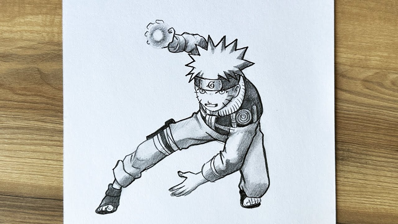 How to draw Naruto Uzumaki full body step by step || Naruto drawing full body