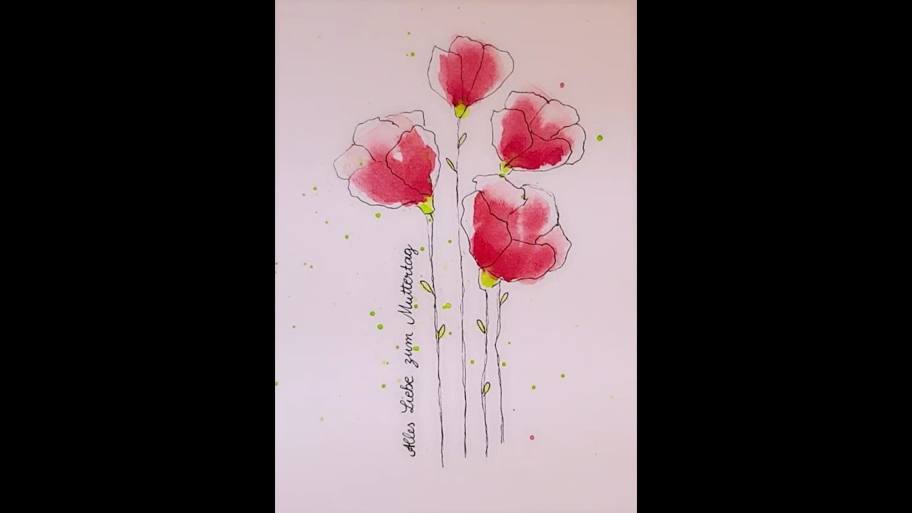 Schnelle, einfache Muttertagskarte/ Geburtstagskarte / Aquarell