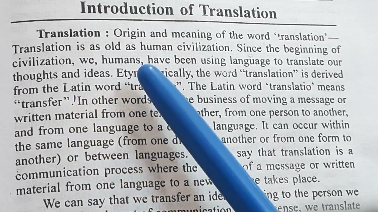 Translation, meaning, definition, importance, history, renowned translators  (4th semester)unit- I