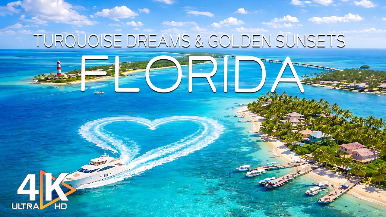 FLORIDA 4K DRONE FOOTAGE | Tropical Island, Luxury Yachts & Endless Ocean Blues 🌊☀️🚤