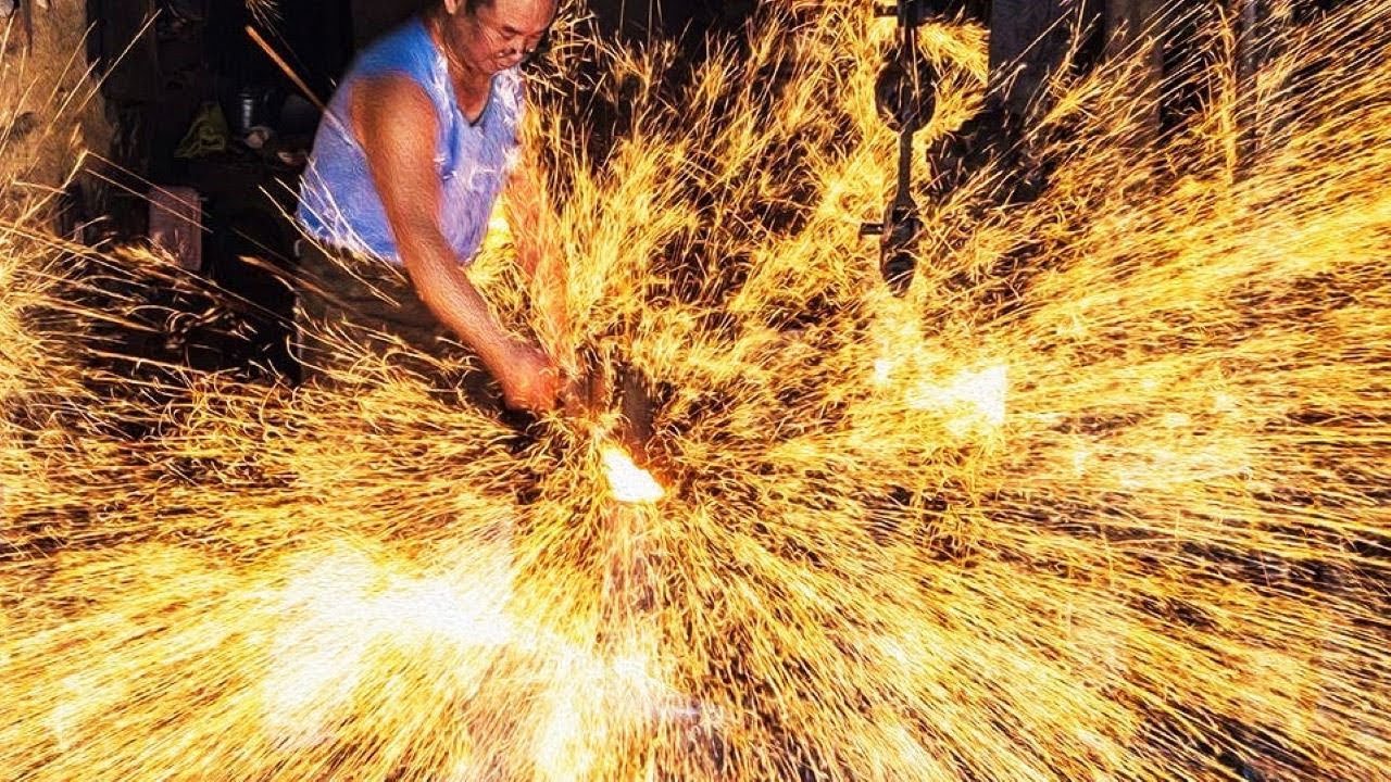 Самый острый в мире нож для тунца!(Подробное видео изготовления тайваньских ножей для тунца)