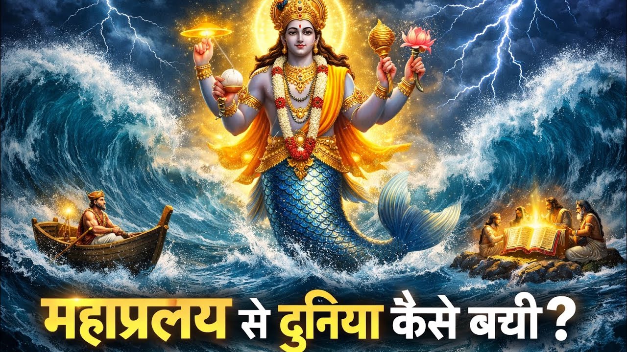 भगवान विष्णु का पहला अवतार: जब एक छोटी मछली ने बचाई पूरी दुनिया! | Matsya Avatar Full Story #shorts 