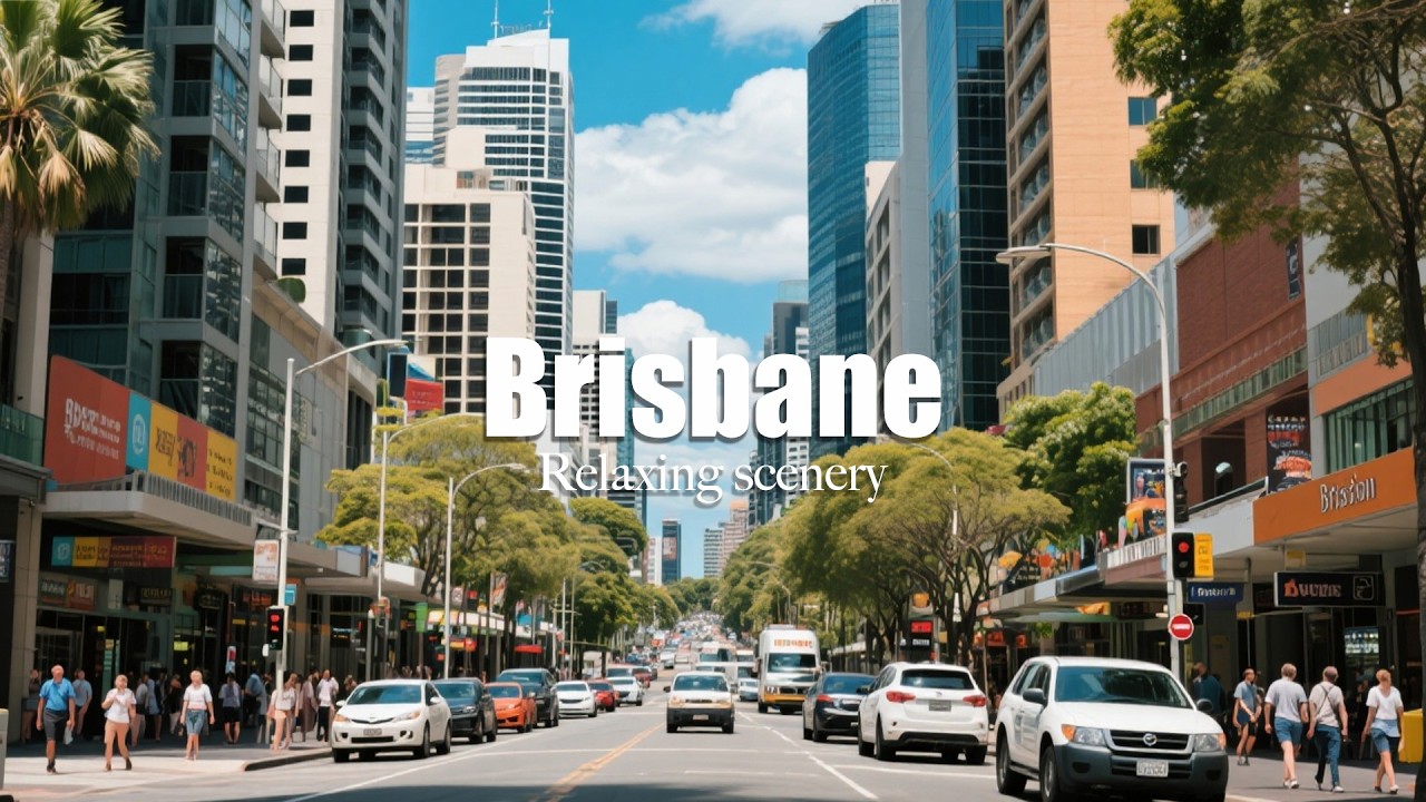 🇦🇺 Relaxing Walk in Brisbane City | 4K Australia Street View with Calming Music 🌿