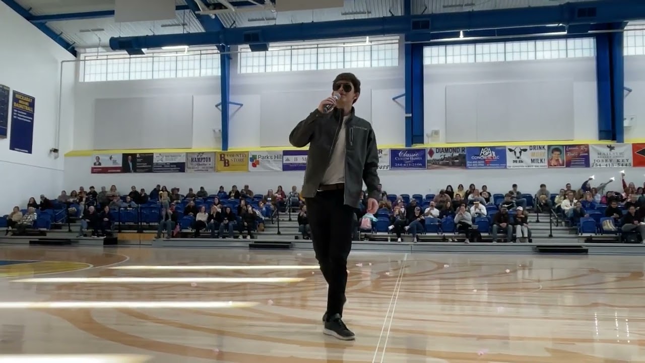 Brazilian Exchange Student sings Elvis song for Pep Rally