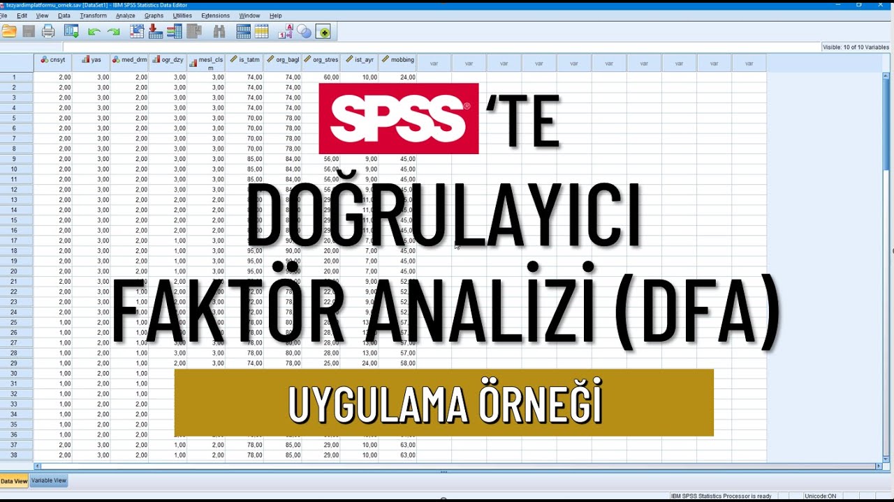 Bir Örnek Üzerinden Doğrulayıcı Faktör Analizi (DFA) - Pratik Anlatım