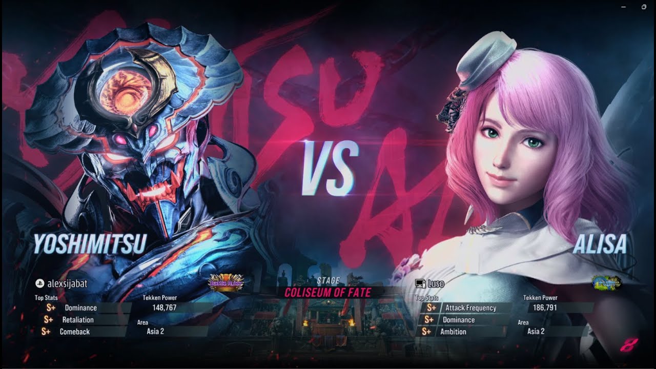 TEKKEN™8 Ranked Battle Ruler Yoshimitsu (alexsijabat | TP 148.767) VS Alisa (Luso | TP 186.791)