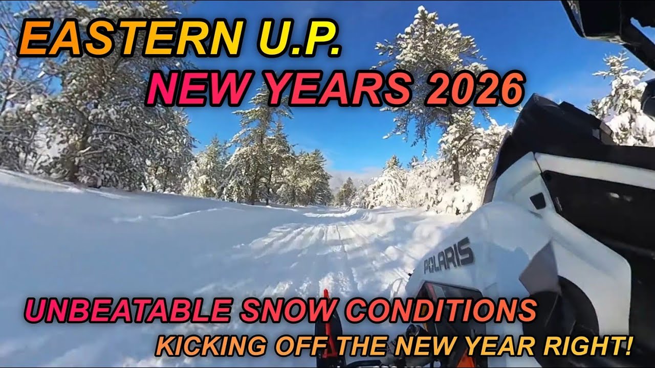 Snowmobiling New Years Day 2026 - Brevort - Trout Lake, MI