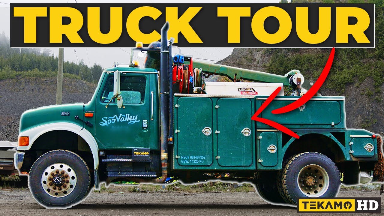 Built His Own Truck! Whistler Mountain Mechanic- 2000 International 4800 TRUCK TOUR