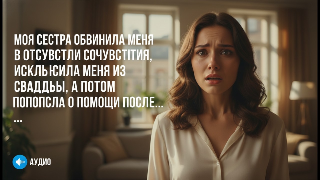 Сестра назвала меня не поддерживающей, исключила из свадьбы, а потом попросила помощи после...