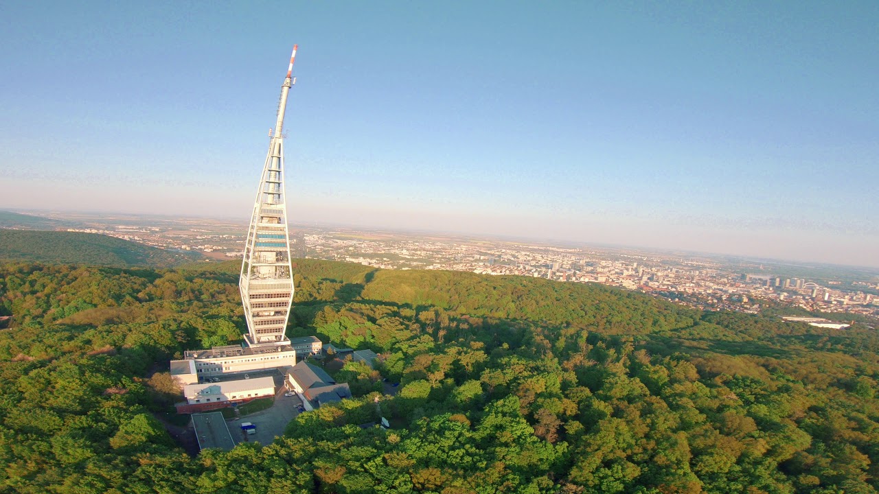 Koliba - TV Tower there and back / Koliba - Kamzík televízna veža / sunset drone video
