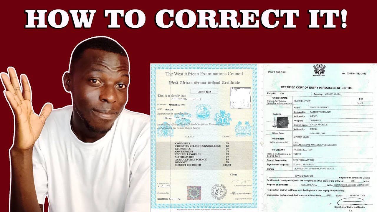 How to correct different names on documents (Birth cert and Educational documents)