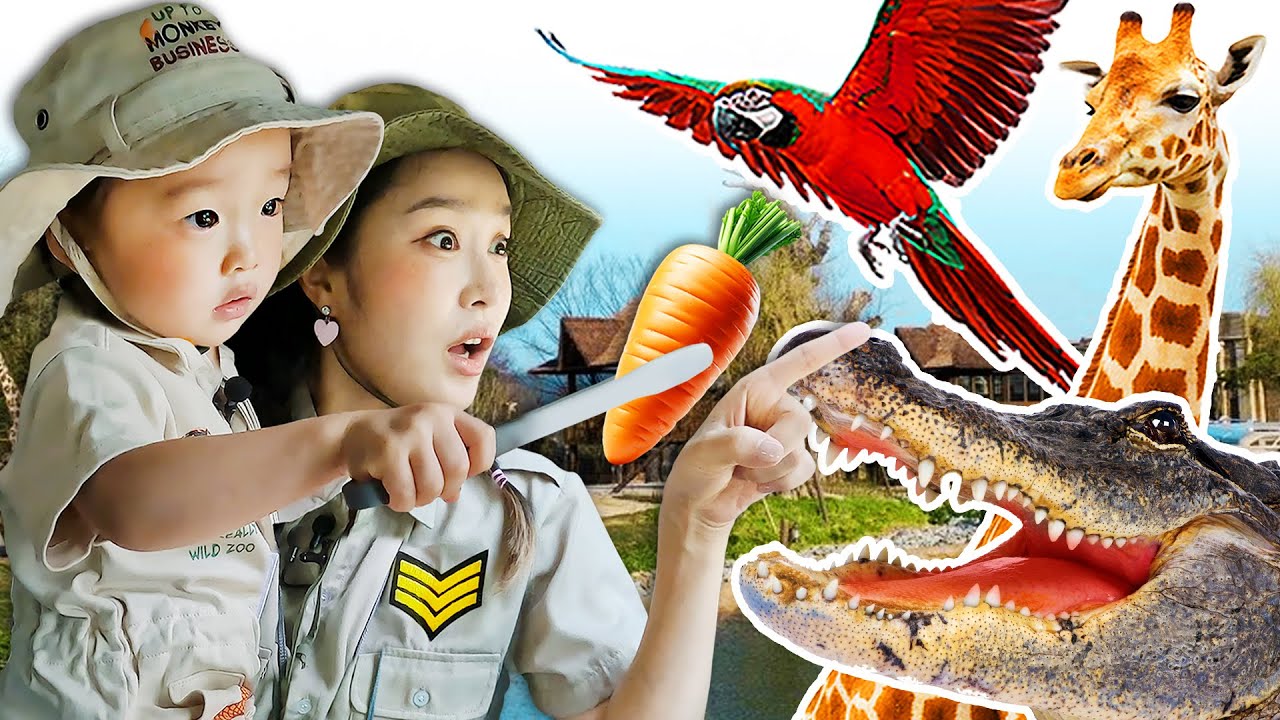 아기와 동물 먹이주기🦁🐘🦜 동물원 먹이주기 체험💗ㅣKid Feeds Animal