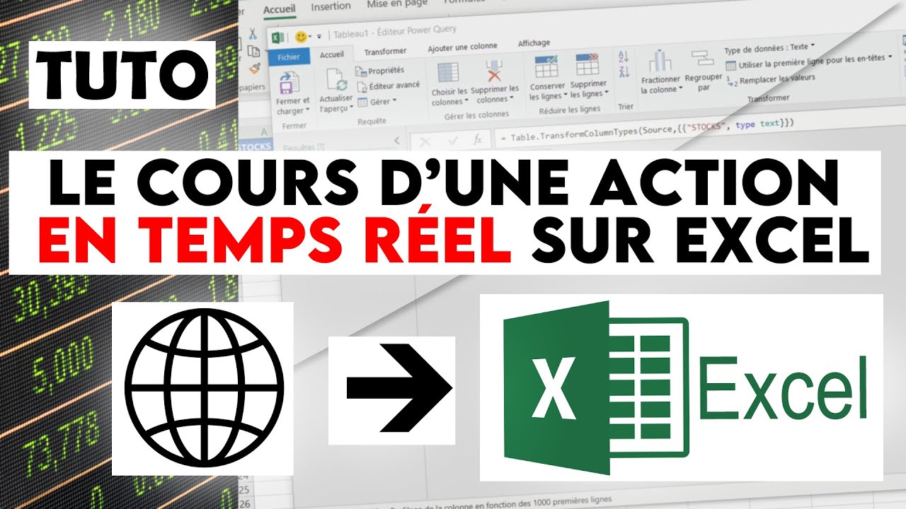 Comment récupérer le cours d'une action EN LIVE dans Excel sans MICROSOFT 365 !