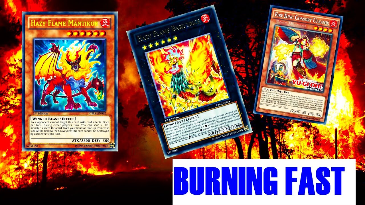 (YGOPRO)Fire King Hazy Flame DECK,Fire King Consort Ulkanix,promotional card