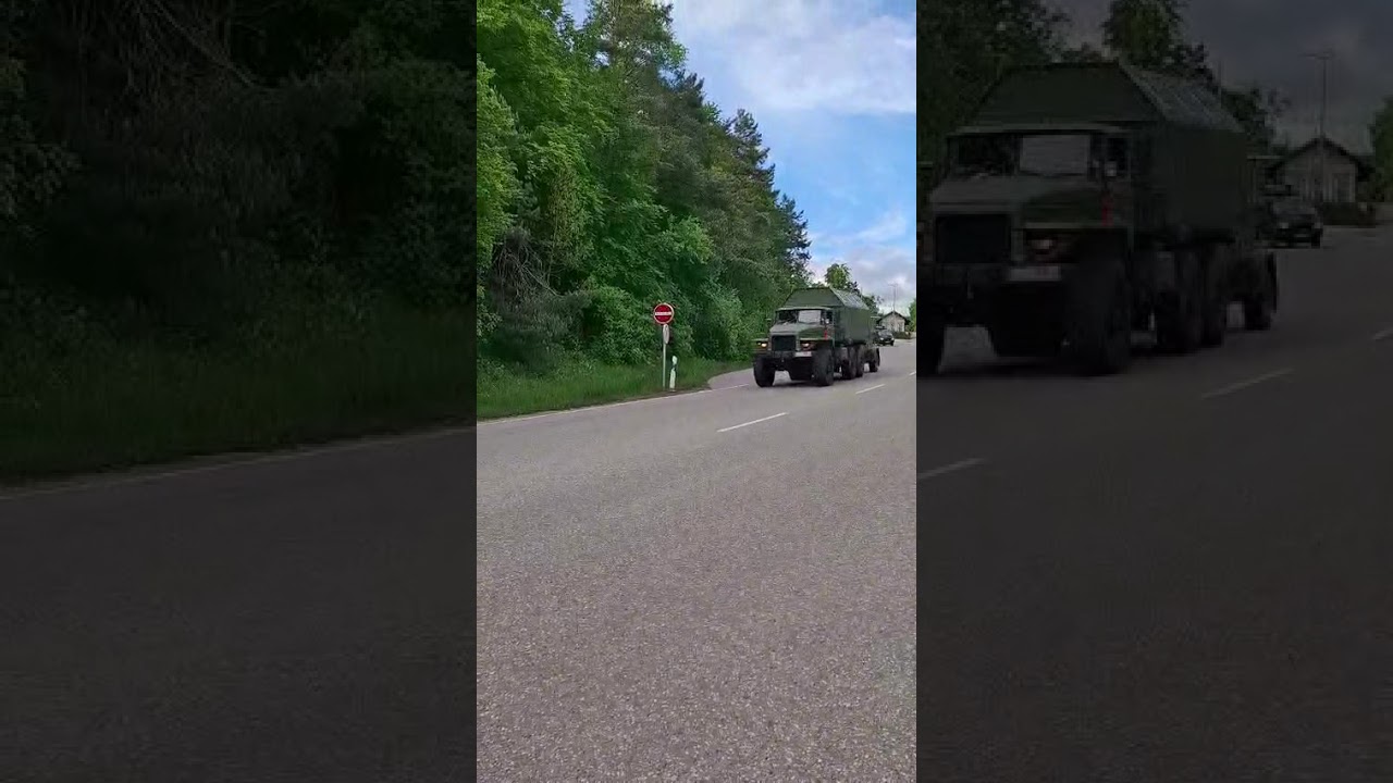 Ural 375D mit Diro60 Kompressor von 1963 im vorbeifahren