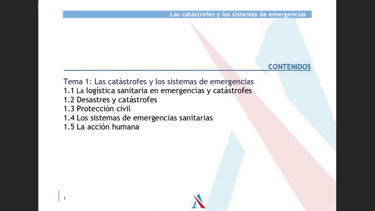 Curso online Emergencias Sanitarias. Logística Sanitaria de Emergencias (clase demo)