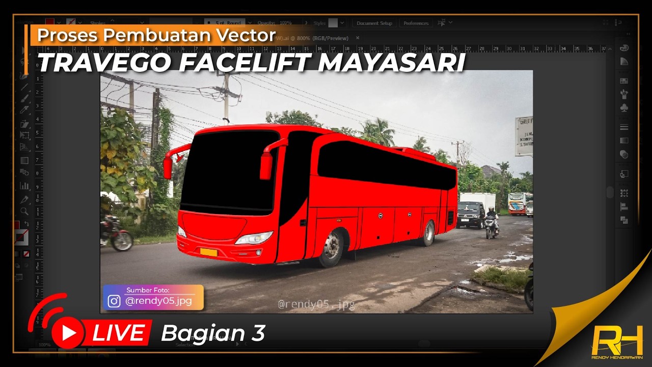 Proses Pembuatan Vector Travego Facelift Mayasari Utama (Bagian 3)
