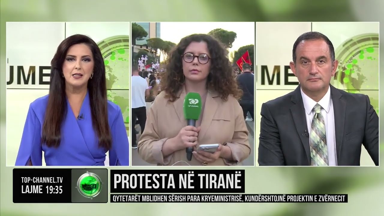Top Channel/ Tension n&euml; protest&euml;n n&euml; Tiran&euml;, t&euml; rinjt&euml; e FRPD p&euml;rplasje me qytetar&euml;t