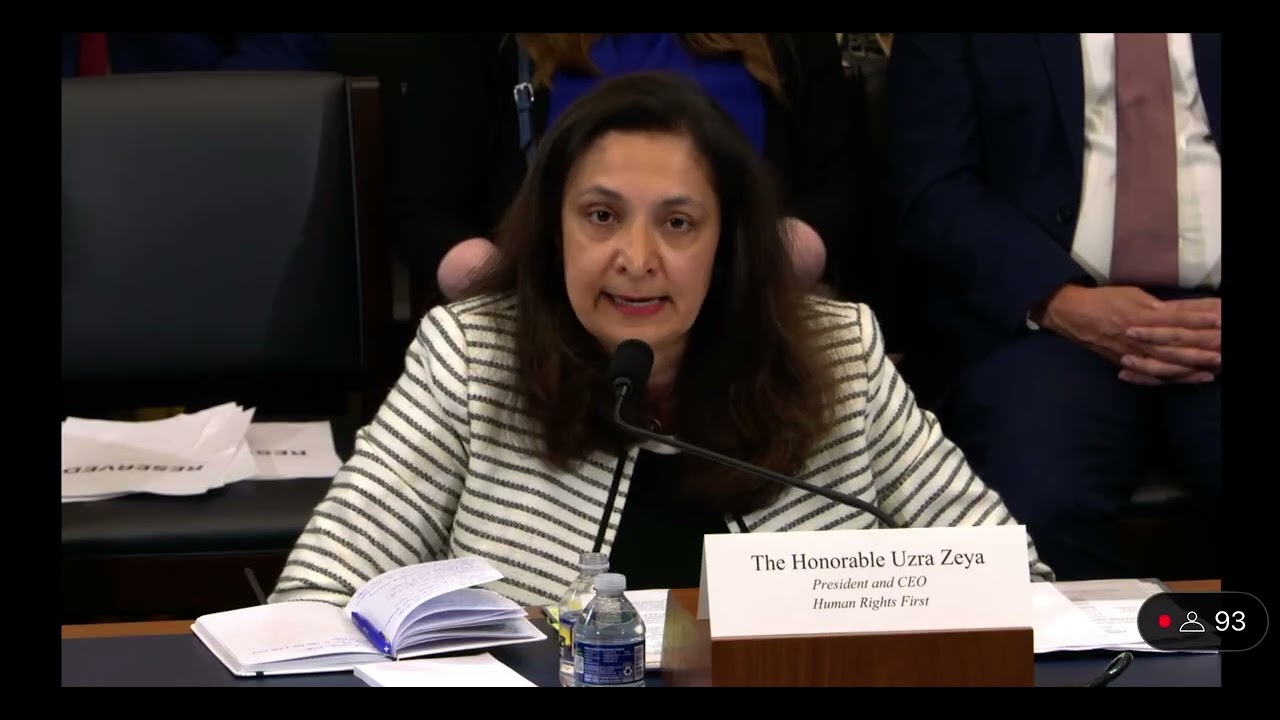 Human Rights First CEO Uzra Zeya testifies before the House Foreign Affairs Committee April 2025
