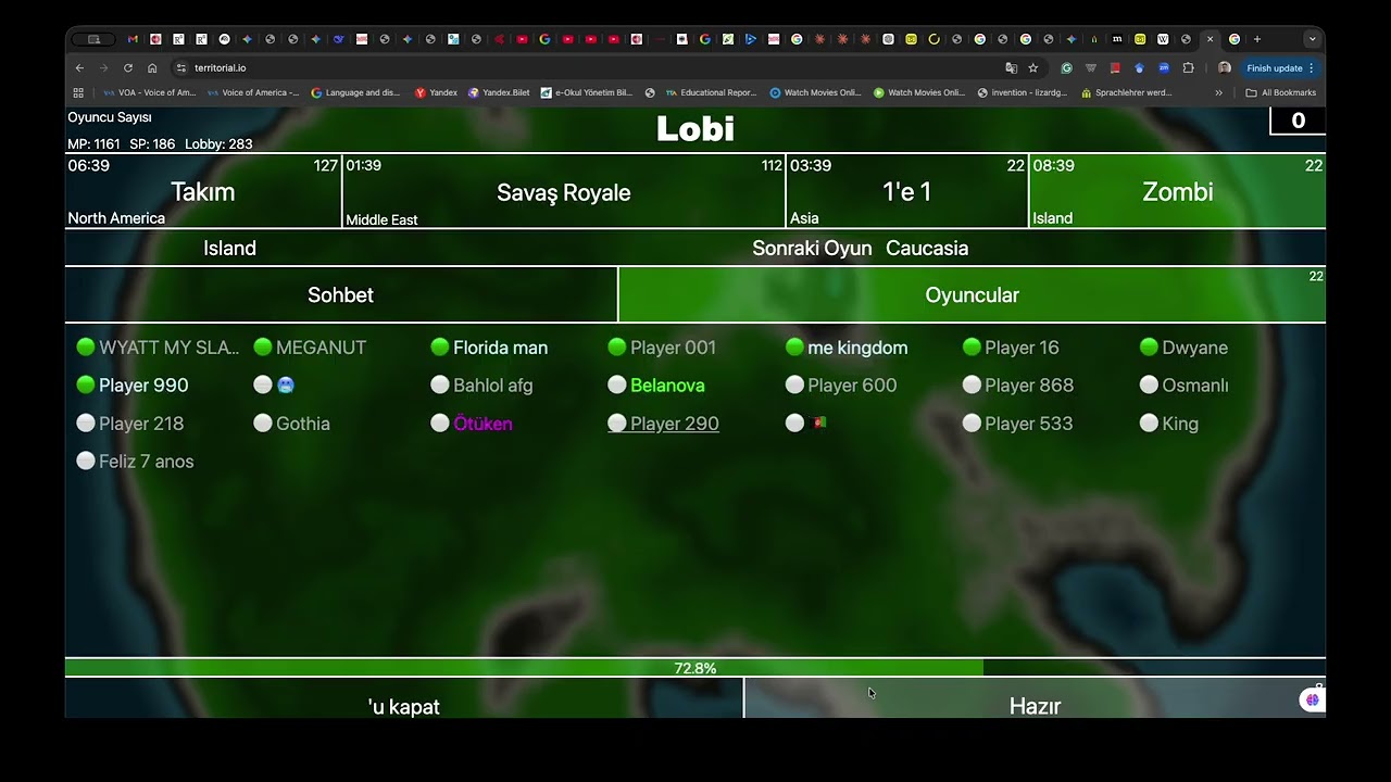 we are playing teritorial io my first video