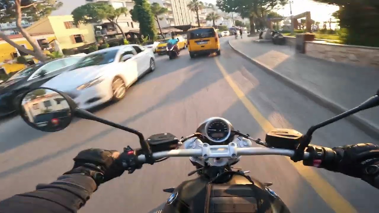 My First Ride with BMW R Ninet Scrambler Manhattan Metallic Matte / Pure Engine Sound / 4K POV Shot