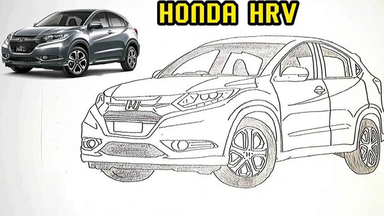 MENGGAMBAR HONDA HRV 2018 !! || DRAWING HONDA HRV 2018 || ホンダHRVを描く || วาดฮอนด้า hrv