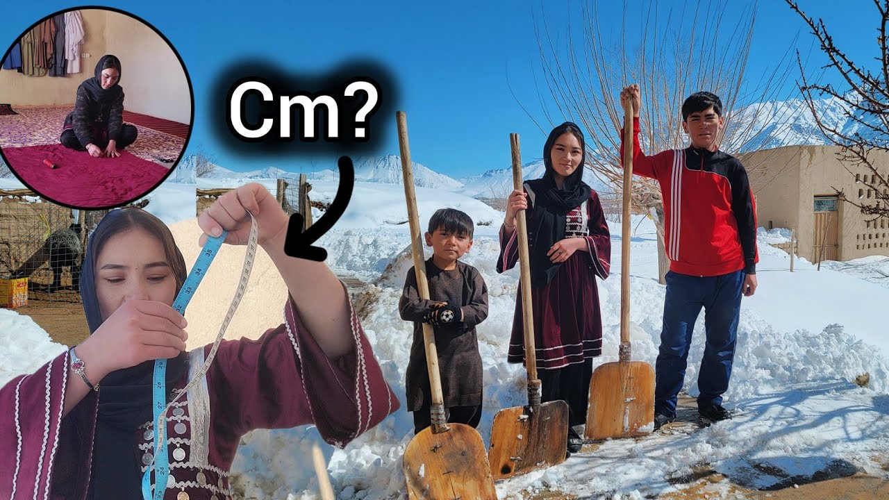 ولاگ امروز ما از برف جارو گرفته تا جول کوک کدو/و در جاغوری دوباره چیقدر برف باریده؟🤔