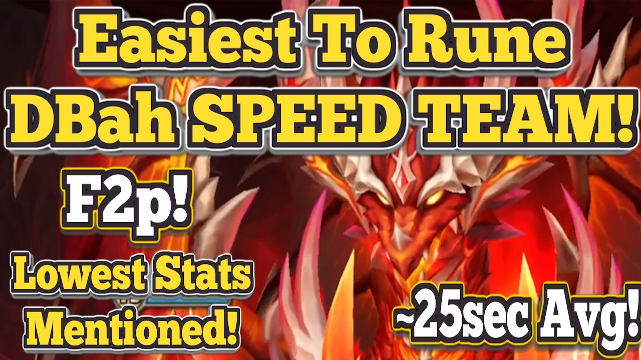 I Recommend You To Build This Easy Speed DBah Team! F2p & Easy To Rune! - Summoners War