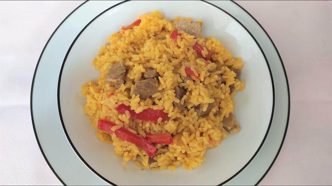 Arroz con carne sabroso y rápido en la Newcook