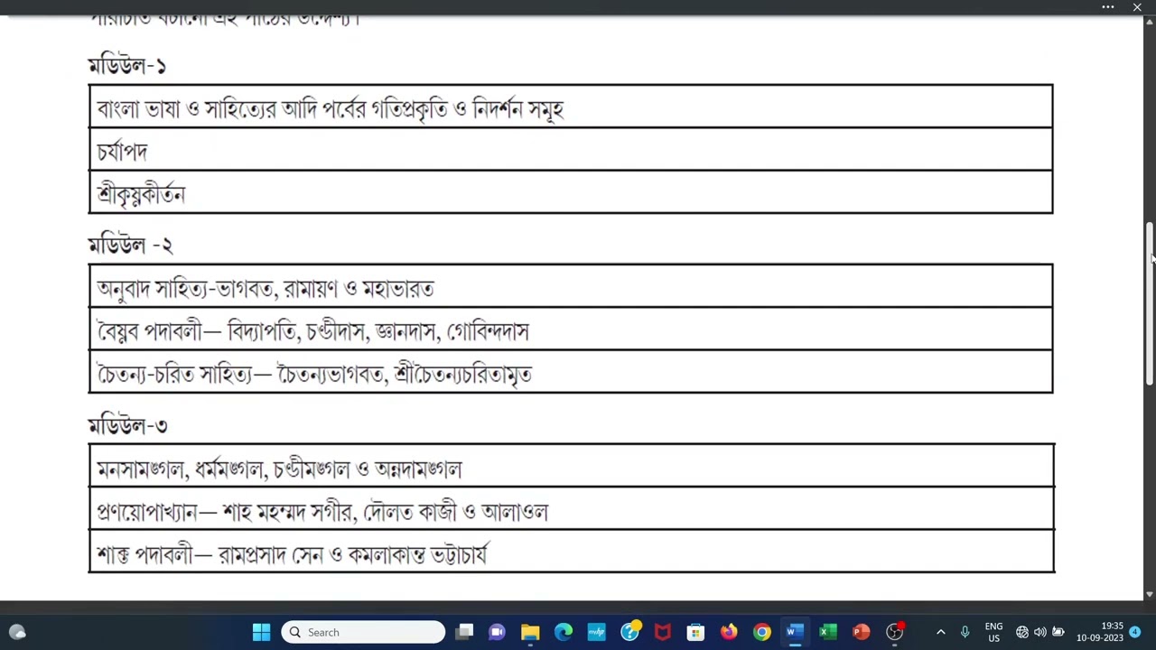 3. CU B.A BENGALI HONOURS DSCC-1 SEMESTER -1 SYLLABUS & BOOK LIST (CCF SYSTEM)