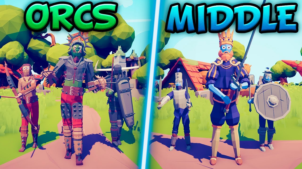 MEDIEVAL TEAM vs ORCS TEAM - Totally Accurate Battle Simulator TABS