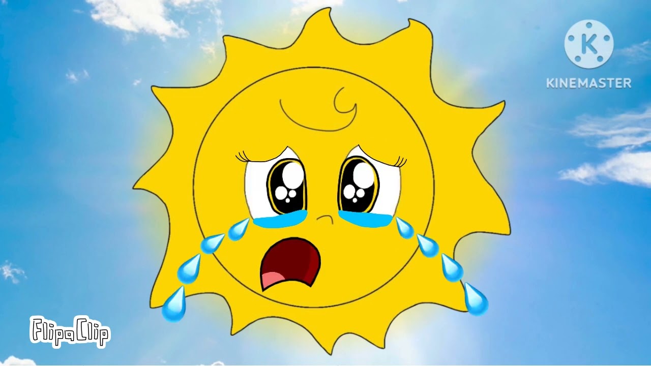 Baby sun is crying animated style from teletubbies 