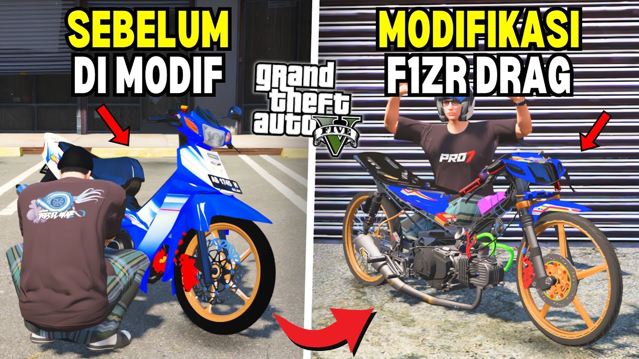 Aku Modifikasi Motor F1ZR Drag Langka Untuk Ikut Balapan Drag - GTA 5 MOD